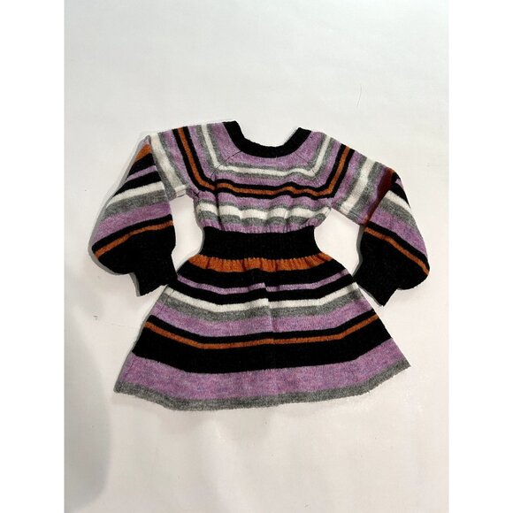 Habitual Kids Multi Stripe Fit & Flare Sweater Dress in Purple - Picture 3 of 4